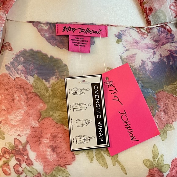 SOLD OUT! Betsey Johnson Sheer Floral Scarf Wrap - Picture 8 of 14